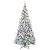 vidaXL K&uuml;nstlicher klappbarer Weihnachtsbaum Wei&szlig; 180 cm PE und PVC