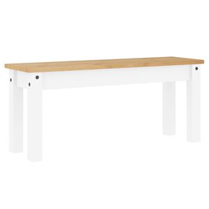 vidaXL Essbank PANAMA Wei&szlig; 105x30x45 cm Massivholz Kiefer
