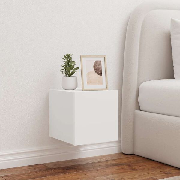 vidaXL TV-Wandschr&auml;nke mit LED-Leuchten 2 Stk. Wei&szlig; 30,5x35x30 cm