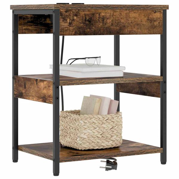 vidaXL Nachttisch Ger&auml;ucherte Eiche 41 x 31 x 51 cm Holzwerkstoff