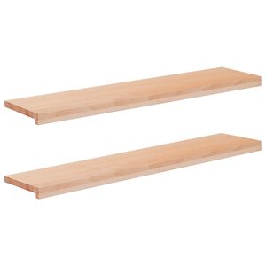 vidaXL Fensterb&auml;nke 2 stk. Natur 120 x 30 x 2 cm Massivholz Buche