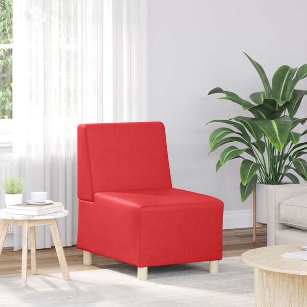vidaXL Modulares Armfreies Sofa 2 pcs Rot 55 x 74 x 82 cm Kunstleder