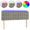 vidaXL LED Kopfteil Hellgrau 144x5x78/88 cm Samt