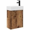 vidaXL Badezimmer Waschtischunterschrank mit Wasserhahn Altholz