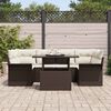 vidaXL Garten-Sofa-Set mit Kissen 7 pcs Braun Poly-Rattan