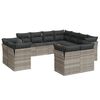 vidaXL 11-tlg. Garten-Sofagarnitur mit Kissen Hellgrau Poly Rattan