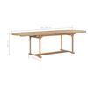 vidaXL 9-tlg. Garten-Essgruppe 180-280 x 100 x 75 cm Teak Massivholz