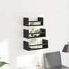 vidaXL Wandregal-Set mit Regal 3 pcs Schwarz Eichen-Optik 40x16x14cm
