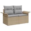 vidaXL Garten-Sofa-Set mit Kissen mit Speicher 5 pcs Beige Poly Rattan
