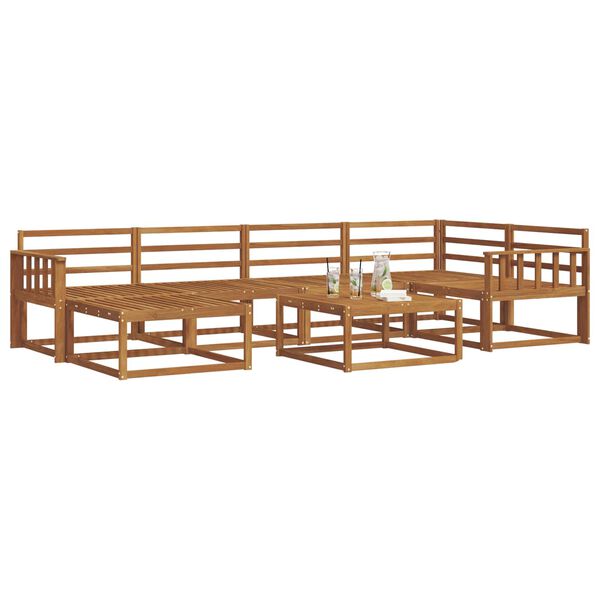 vidaXL Outdoor-Sofagarnitur 7 pcs Natur Massivholz Akazie