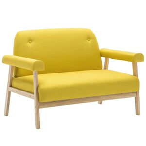 vidaXL 2-Sitzer-Sofa Stoff Gelb