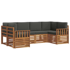 vidaXL Ecksofa Set 6 pcs Natur und Anthrazit Massivholz Akazie