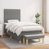 vidaXL Boxspringbett mit Matratze Dunkelgrau 90x200 cm Stoff