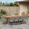 vidaXL Garten Essgruppe 11 pcs Grau Poly-Rattan