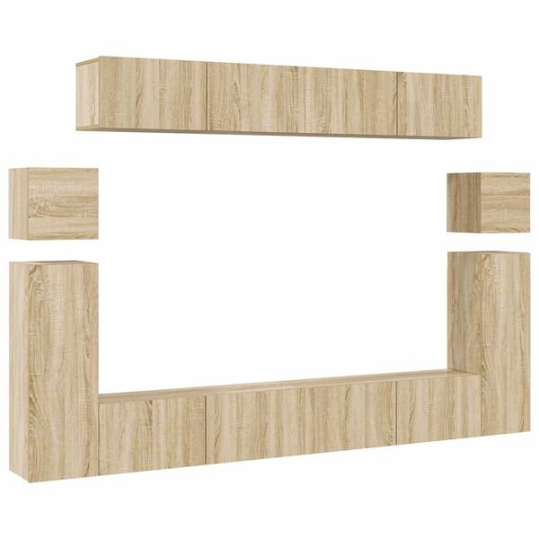 vidaXL 8-tlg. TV-Schrank-Set Sonoma-Eiche Holzwerkstoff