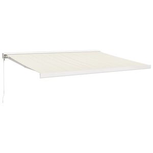 vidaXL Markise Einziehbar Creme 4x3 m Stoff und Aluminium
