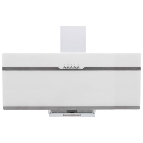 vidaXL RGB Dunstabzugshaube LED 90 cm Edelstahl und Hartglas