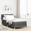vidaXL Boxspringbett mit Matratze Dunkelgrau 90 x 190 cm Stoff