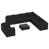 vidaXL 10-tlg. Garten-Lounge-Set mit Kissen Schwarz Poly Rattan