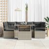 vidaXL Garten-Sofa-Set mit Speicher 7 pcs Hellgrau Poly Rattan