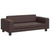 vidaXL Kindersofa mit Hocker Braun 100x50x30 cm Kunstleder