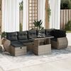 vidaXL 8-tlg. Garten-Sofagarnitur mit Kissen Grau Poly Rattan
