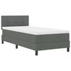 vidaXL Boxspringbett mit Matratze Dunkelgrau 80 x 200 cm Stoff