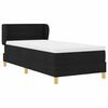 vidaXL Boxspringbett mit Matratze Schwarz 90 x 190 cm Stoff