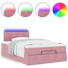 vidaXL Ottomane Bett mit Matratze & LEDs Rosa 120x190 cm Samt