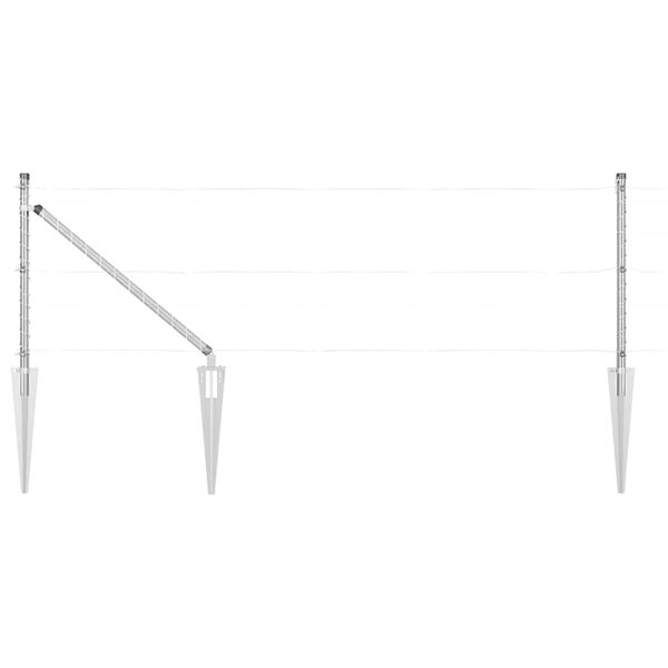 vidaXL Zaunpfosten 7 pcs Silber Stahl