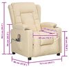 vidaXL Massagesessel mit Aufstehhilfe Creme Stoff