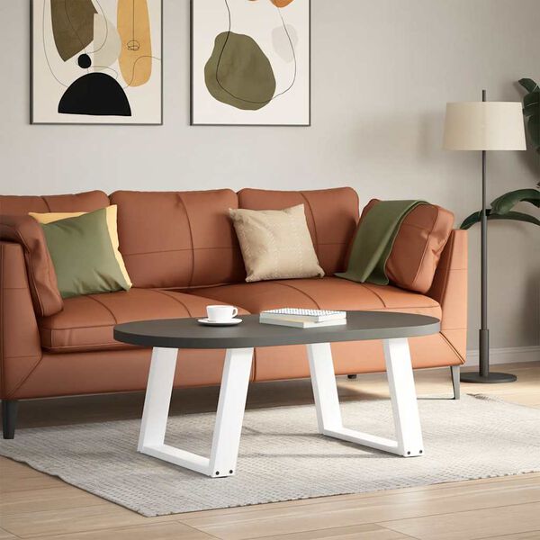 vidaXL Couchtischbeine U-Form 2 Stk. Wei&szlig; 60x(42-43) cm Stahl