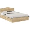 vidaXL Aufbewahrungsbett Sonoma-Eiche 150 x 200 cm Holzwerkstoff