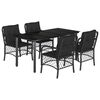 vidaXL 5-tlg. Garten-Essgruppe mit Kissen Schwarz Poly Rattan