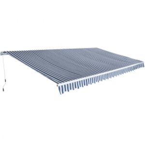 vidaXL Gelenkarmmarkise 600 cm Blau/Wei&szlig;