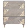vidaXL Sideboard Grau und Gold 60 x 33 x 75 cm Massivholz Mango