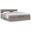 vidaXL Ottoman-Bett mit Matratze Taupe 200x200 cm Stoff