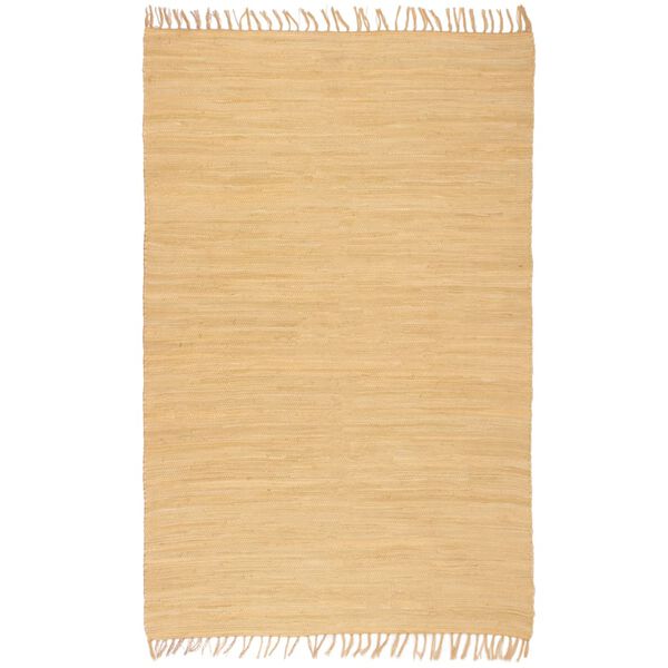 vidaXL Chindi-Teppich Handgewebt Baumwolle 200x290 cm Beige