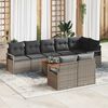 vidaXL Gartensofa-set mit Speicher 9 pcs Grau Poly-Rattan