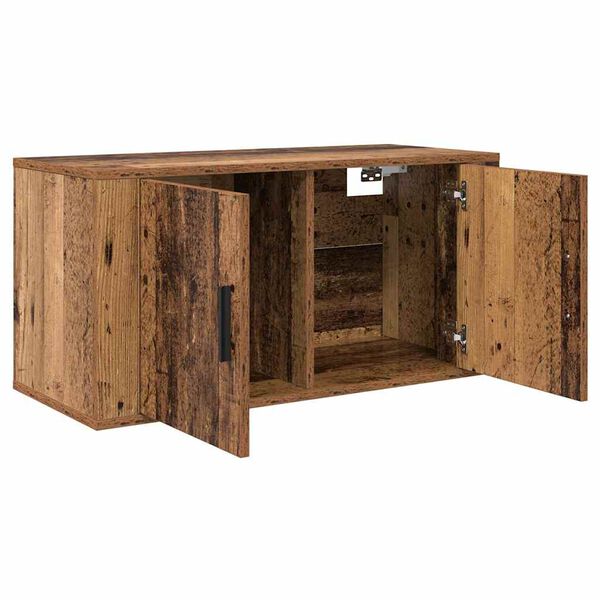 vidaXL Wandmontiertes TV-Regal Altholz 80 x 34,5 x 40 cm Holzwerkstoff