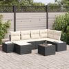 vidaXL Garten-Sofa-Set mit Kissen 6 pcs Schwarz und Creme Poly-Rattan