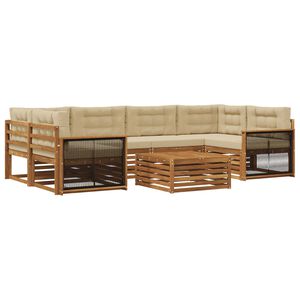 vidaXL Outdoor-Sofagarnitur 7 stk. Natur und Beige