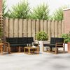 vidaXL Outdoor-Sofagarnitur mit Kissen 6 pcs Nat&uuml;rlich und Schwarz