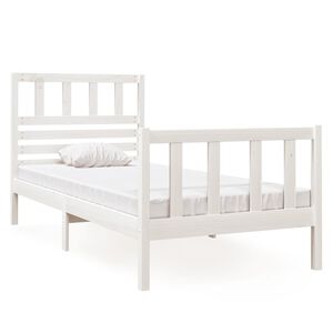 vidaXL Massivholzbett Wei&szlig; 75x190 cm