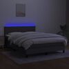 vidaXL Boxspringbett mit Matratze & LED Dunkelgrau 140x200 cm Stoff