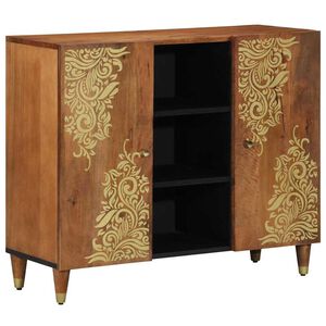 vidaXL Sideboard mit Regal Braun 90 x 33 x 75 cm Massivholz Mango