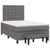 vidaXL Boxspringbett mit Matratze Grau 120x190 cm Kunstleder