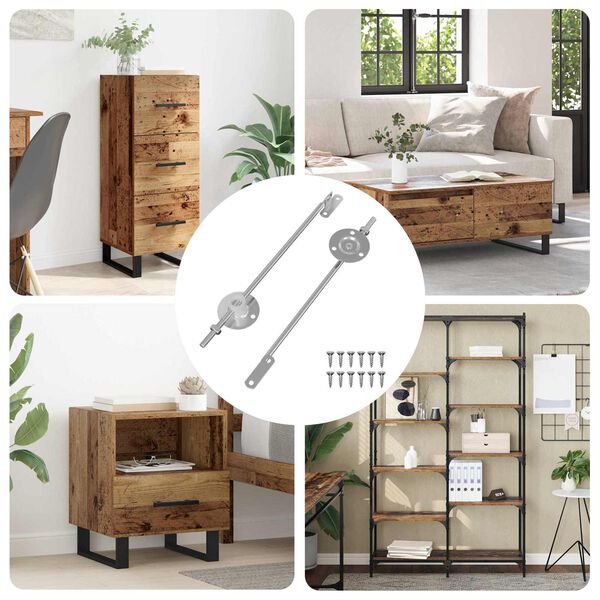 vidaXL Deckelst&uuml;tzscharnier 2 pcs Silber 194 x 36 x 18 mm Eisen