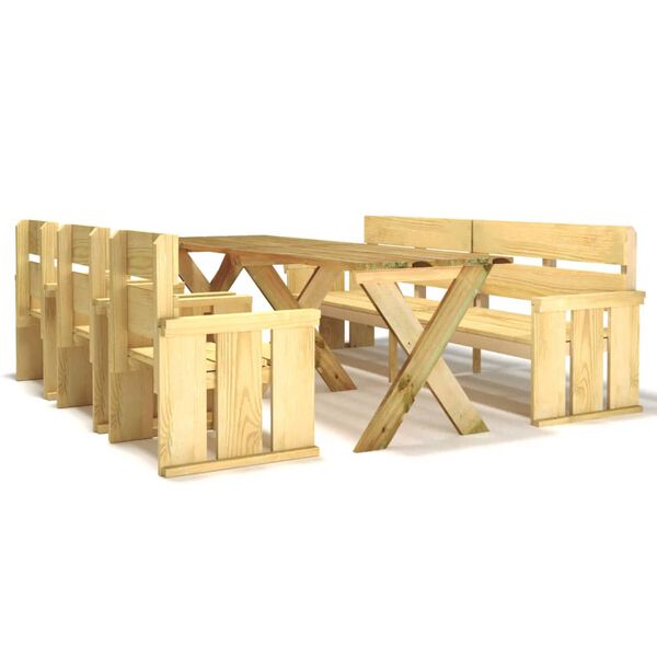 vidaXL 5-tlg. Garten-Essgruppe Kiefernholz Impr&auml;gniert