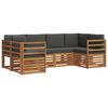 vidaXL Outdoor-Sofagarnitur 6 stk. Natur und Anthrazit